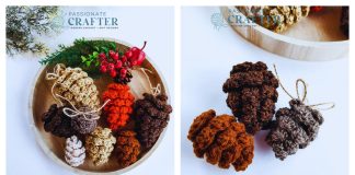 Pinecone Ornament Free Crochet Pattern and Video Tutorial