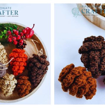 Pinecone Ornament Free Crochet Pattern and Video Tutorial