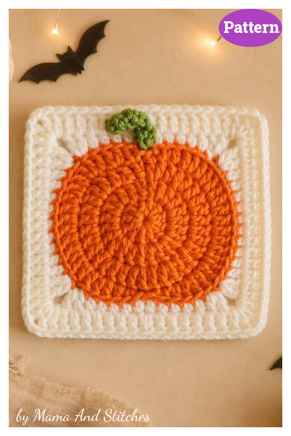 Pumpkin Granny Square Crochet Pattern 