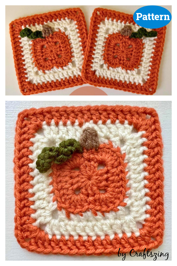 Pumpkin Granny Square Crochet Pattern