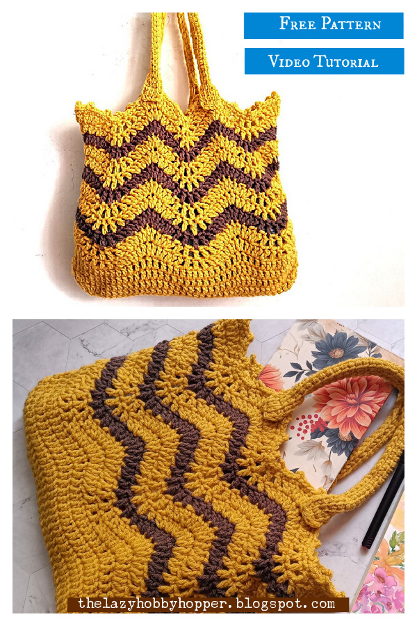 Ripple Stitch Bag Free Crochet Pattern and Video Tutorial