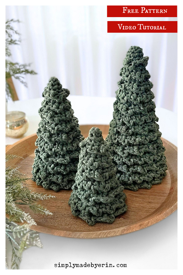 Ruffle Christmas Tree Free Crochet Pattern and Video Tutorial
