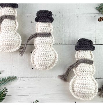 Snowman Garland Free Crochet Pattern and Video Tutorial
