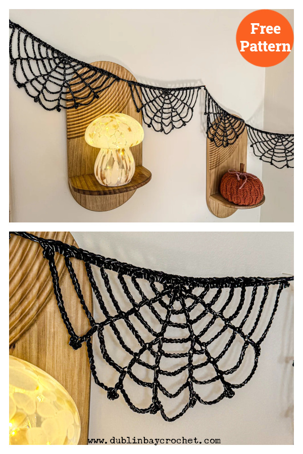 Spider Web Garland Free Crochet Pattern