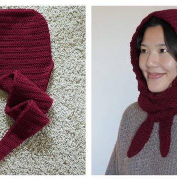 Tapered Hooded Scarf Free Crochet Pattern and Video Tutorial