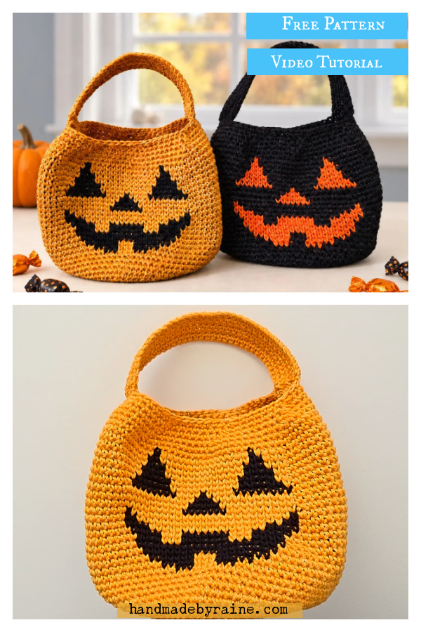 Trick or Treat Basket Free Crochet Pattern and Video Tutorial