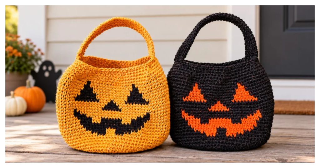 Trick or Treat Basket Free Crochet Pattern and Video Tutorial