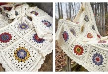Woodland Bloom Granny Square Blanket Free Crochet Pattern and Video Tutorial