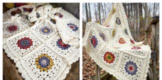 Woodland Bloom Granny Square Blanket Free Crochet Pattern and Video Tutorial